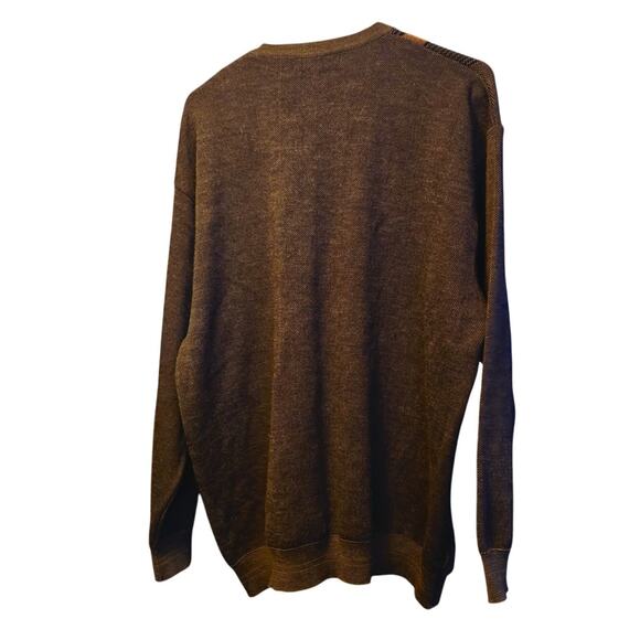 Vintage Aeffe Striped wool blend sweater with faux leather stripes - Picture 2 of 5